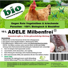 Загрузить изображение в средство просмотра галереи, Adele Milbenfrei 10 Liter, Konzentrat –  ergeben ca. 70 liter / für Gewerbliche Tierhaltung
